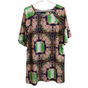 LiBi Love Floral Pattern Short Dress L